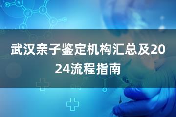 武汉亲子鉴定机构汇总及2024流程指南