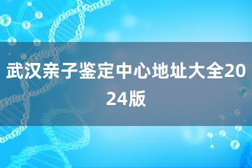 武汉亲子鉴定中心地址大全2024版