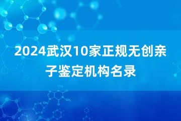 2024武汉10家正规无创亲子鉴定机构名录