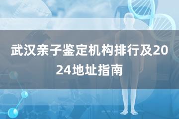 武汉亲子鉴定机构排行及2024地址指南