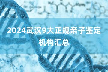 2024武汉9大正规亲子鉴定机构汇总