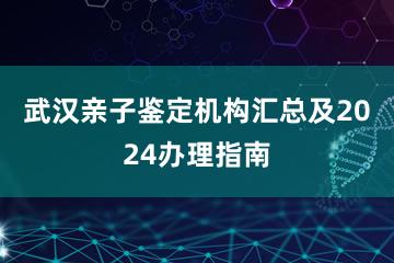 武汉亲子鉴定机构汇总及2024办理指南