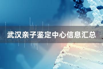 武汉亲子鉴定中心信息汇总