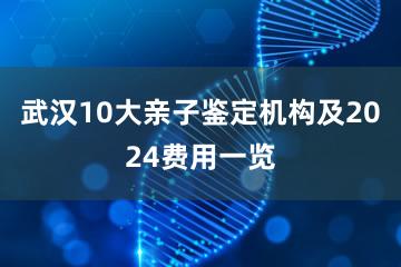 武汉10大亲子鉴定机构及2024费用一览