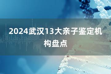 2024武汉13大亲子鉴定机构盘点