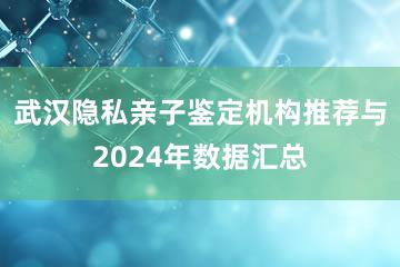 武汉隐私亲子鉴定机构推荐与2024年数据汇总