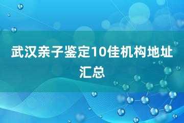 武汉亲子鉴定10佳机构地址汇总