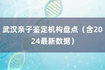 武汉亲子鉴定机构盘点（含2024最新数据）