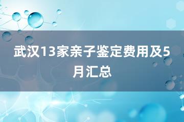 武汉13家亲子鉴定费用及5月汇总