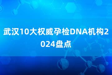 武汉10大权威孕检DNA机构2024盘点