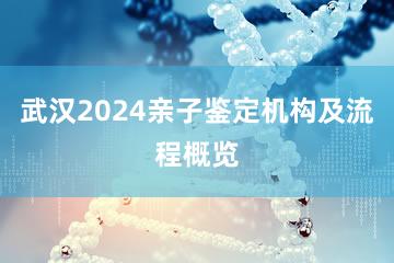 武汉2024亲子鉴定机构及流程概览