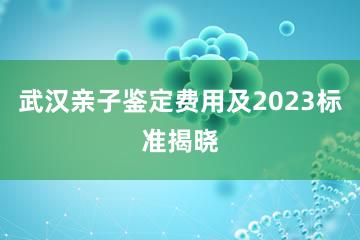 武汉亲子鉴定费用及2023标准揭晓