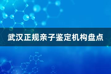 武汉正规亲子鉴定机构盘点